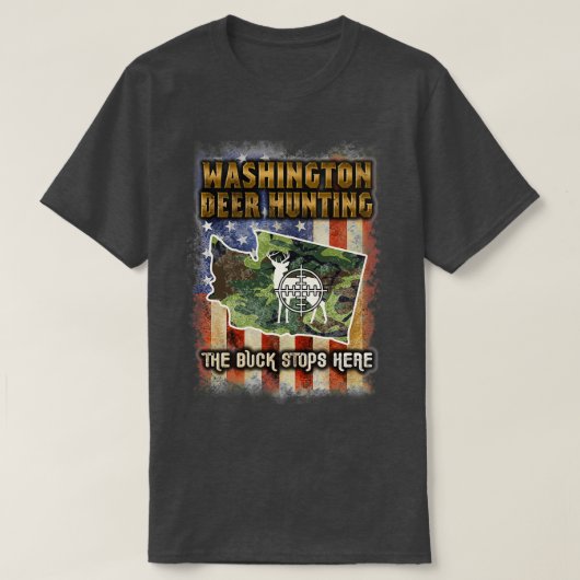 Washington Deer Hunting Trophy Hunting T-shirt (Design voorkant)