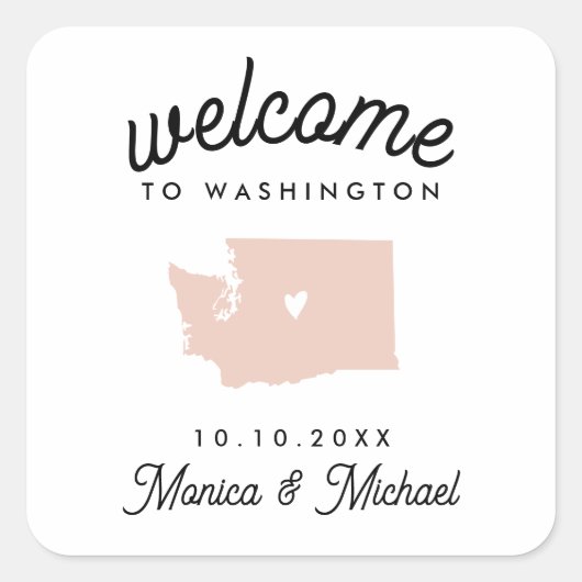 WASHINGTON Destination Weddenschap IEDERE KLEUR Vierkante Sticker (Voorkant)