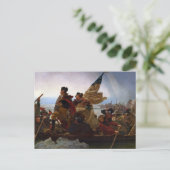 Washington die de Delaware kruist door Emanuel Leu Briefkaart (Staand voorkant)