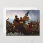 Washington die de Delaware kruist door Emanuel Leu Briefkaart (Voorkant / Achterkant)