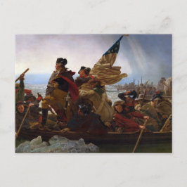 Washington die de Delaware kruist door Emanuel Leu Briefkaart