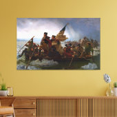 Washington die de Delaware kruist door Emanuel Leu Canvas Afdruk (Insitu (Woonkamer))
