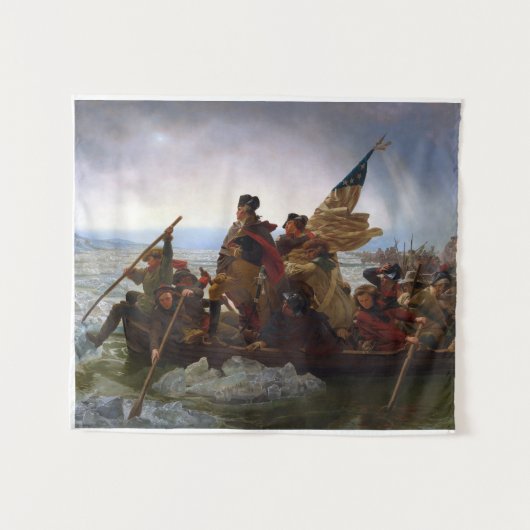 Washington die de Delaware kruist door Emanuel Leu Wandkleed (Voorkant (horizontaal))