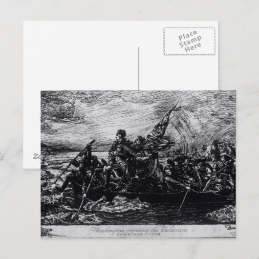 Washington die de Delaware passeert Briefkaart (Voorkant / Achterkant)