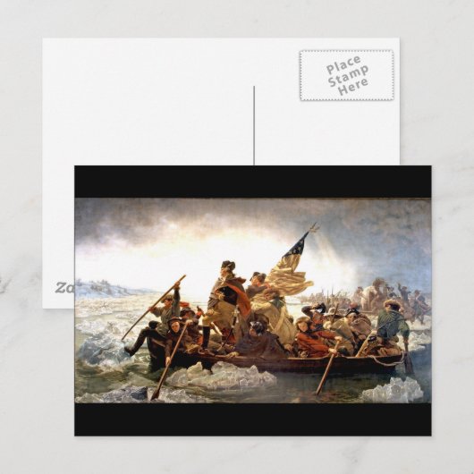 Washington die de Delaware passeert Briefkaart (Voorkant / Achterkant)