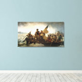 Washington die de Delaware passeert Canvas Afdruk (Insitu (Houten vloer))