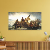 Washington die de Delaware passeert Canvas Afdruk (Insitu (Woonkamer))