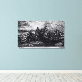 Washington die de Delaware passeert Canvas Afdruk (Insitu (Houten vloer))
