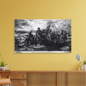 Washington die de Delaware passeert Canvas Afdruk (Insitu (Woonkamer))