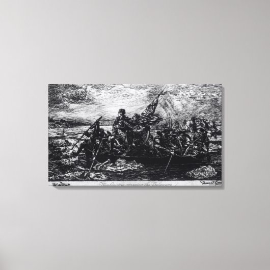 Washington die de Delaware passeert Canvas Afdruk (Voorkant)