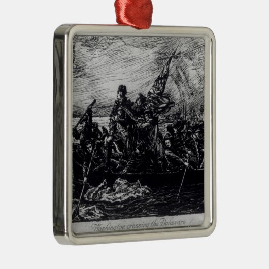 Washington die de Delaware passeert Metalen Ornament (Rechts)