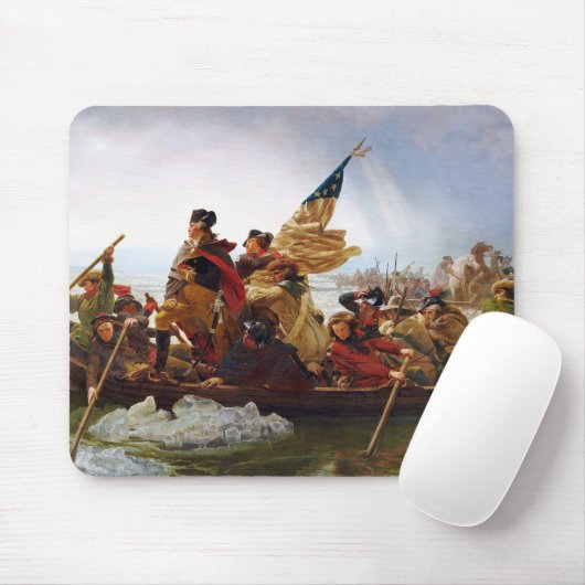 Washington die de Delaware passeert Muismat (Met muis)