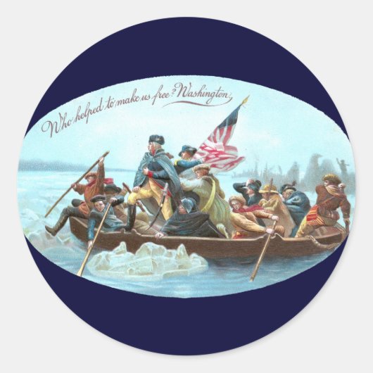 Washington die de Delaware passeert Ronde Sticker (Voorkant)