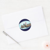 Washington die de Delaware passeert Ronde Sticker (Envelop)