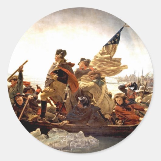 Washington die de Delaware passeert Ronde Sticker (Voorkant)