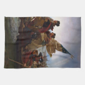 Washington die de Delaware passeert Theedoek (Horizontaal)