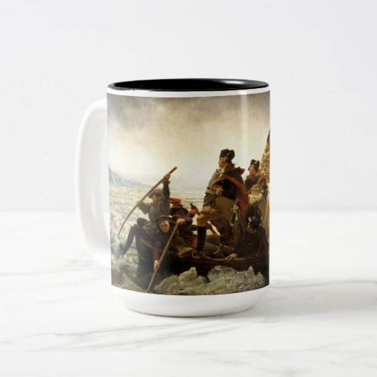 Washington die de Delaware passeert Tweekleurige Koffiemok (Voorkant links)