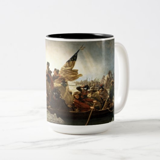 Washington die de Delaware passeert Tweekleurige Koffiemok (Voorkant rechts)