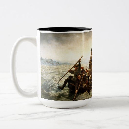 Washington die de Delaware passeert Tweekleurige Koffiemok (Links)