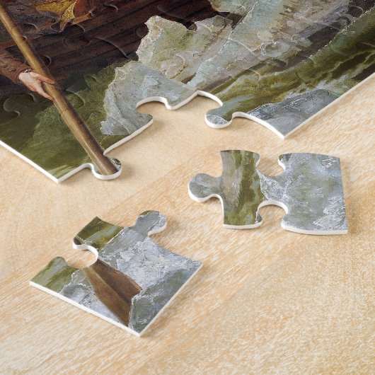 Washington die de Delaware Puzzle passeert Legpuzzel (Zijkant)