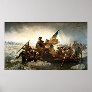 Washington die de Rivier van Delaware kruisen Poster