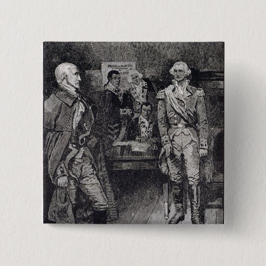 Washington die een dictatuur weigert vierkante button 5,1 cm (Voorkant)