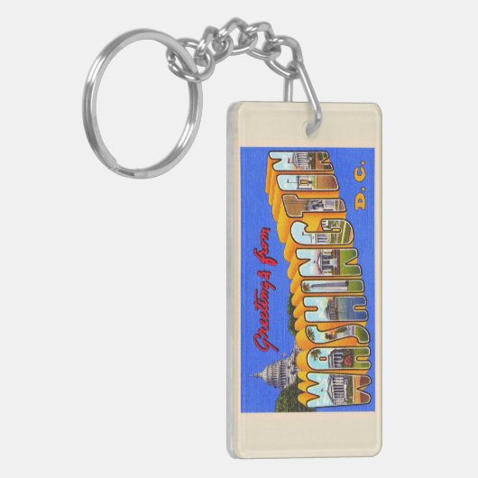 Washington District Columbia Large Letter Briefkaa Sleutelhanger (Voorkant Links)