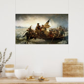 Washington door de Delaware - 1851 Poster (Keuken)