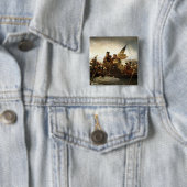 Washington door de Delaware - 1851 Vierkante Button 5,1 Cm (In situ)