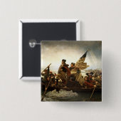 Washington door de Delaware - 1851 Vierkante Button 5,1 Cm (Voorkant /achterkant)