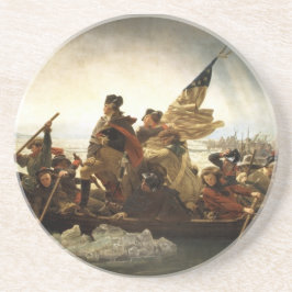 Washington door de Delaware - 1851 Zandsteen Onderzetter