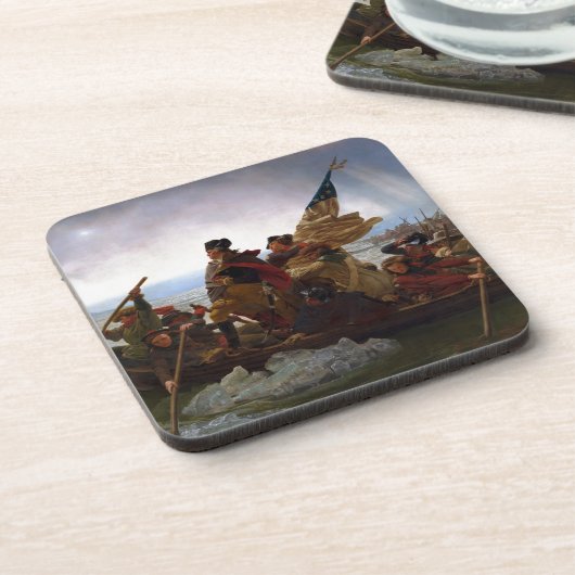 Washington door Emanuel Leutze Bier Onderzetter (Linkerzijde)