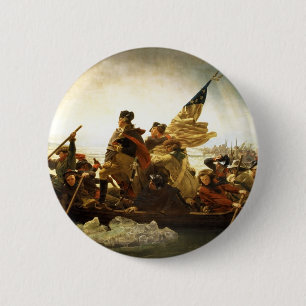 Washington door Emanuel Leutze Ronde Button 5,7 Cm