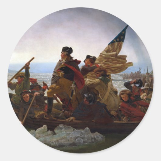 Washington door Emanuel Leutze Ronde Sticker (Voorkant)