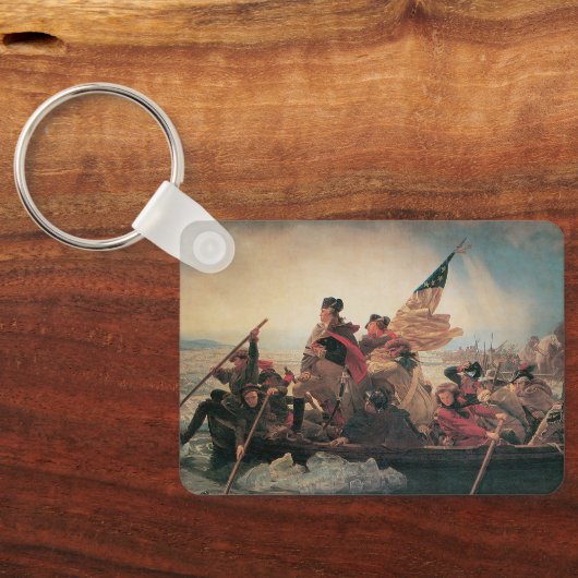 Washington door Emanuel Leutze Sleutelhanger (Achterkant)