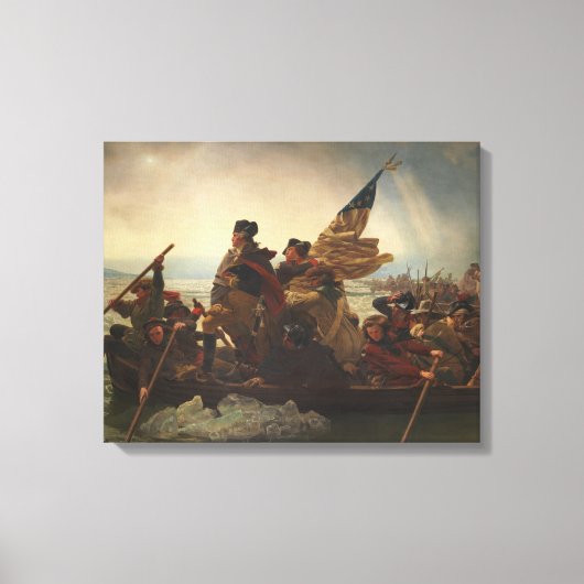 Washington doorkruist het Delaware schilderen Canvas Afdruk (Voorkant)