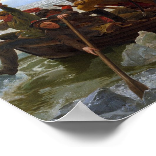 Washington doorkruist het Delaware schilderen Poster (Hoek)