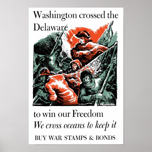 Washington doorkruiste de Delaware — WW2 Poster (Voorkant)