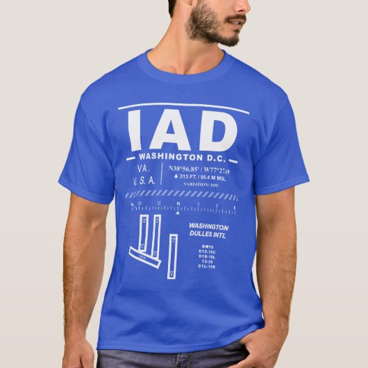 Washington Dulles International Airport IAD T-shirt (Voorkant)