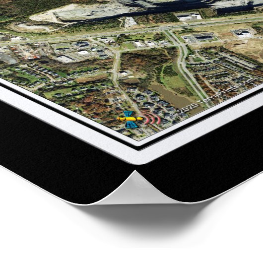 Washington Dulles Intl Airport Satellite Map Poster (Hoek)