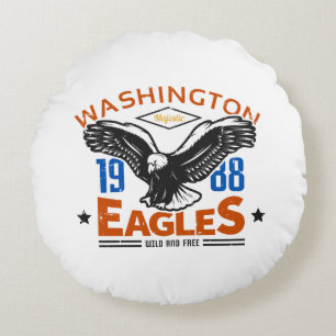 Washington Eagles 1988 Vintage Adelaar Rond Kussen