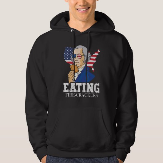 Washington Eating Fire crackers 4th of July Biscui Hoodie (Voorkant)