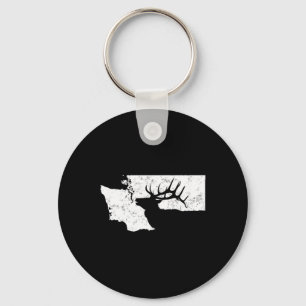 Washington Elk Hunting T Shirt - Bull Elk State SH Sleutelhanger