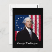 Washington en de Amerikaanse vlag Briefkaart (Voorkant / Achterkant)