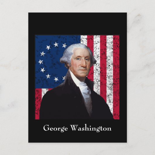 Washington en de Amerikaanse vlag Briefkaart (Voorkant)