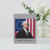 Washington en de Amerikaanse vlag Briefkaart (Staand voorkant)