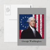 Washington en de Amerikaanse vlag Briefkaart (Voorkant / Achterkant)