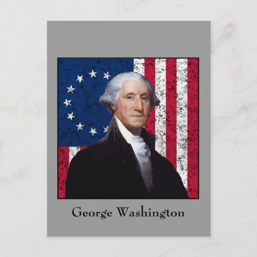 Washington en de Amerikaanse vlag Briefkaart (Voorkant)