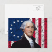 Washington en de Amerikaanse vlag Briefkaart (Voorkant / Achterkant)