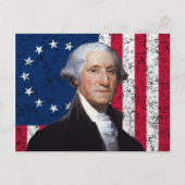 Washington en de Amerikaanse vlag Briefkaart (Voorkant)